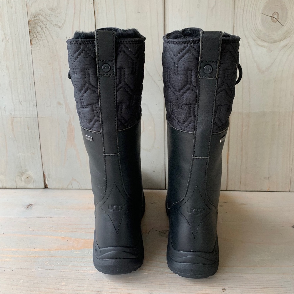 UGG ATLASON BLACK TALL LACE UP  WINTER BOOTS NEW - Picture 7 of 10